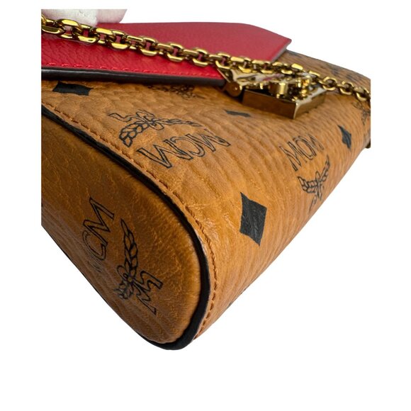 MCM Visetos Millie Leather Chain Crossbody Bag - Picture 7 of 12